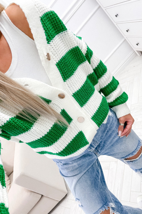 Sweter kardigan PORTOFINNO MARINE HOLIDAYS green