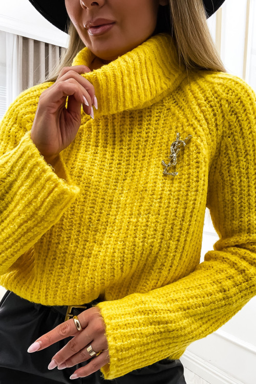 Sweter z golfem MARINNELO yellow