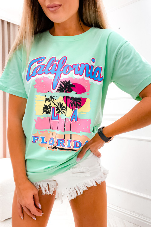 Tshirt lifestyle California LA FLORIDA mint