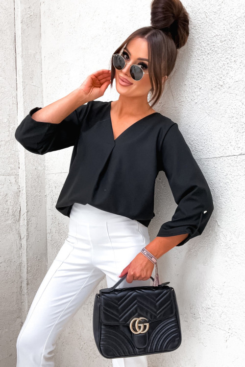 Bluzka koszulowa LAURENNA elegance BLACK rollup