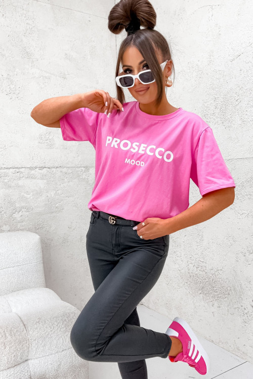 Tshirt streetwear BASIC PROSECCO Mood PINK