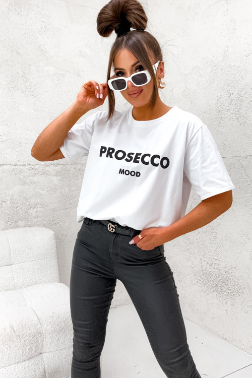 Tshirt streetwear BASIC PROSECCO Mood WHITE