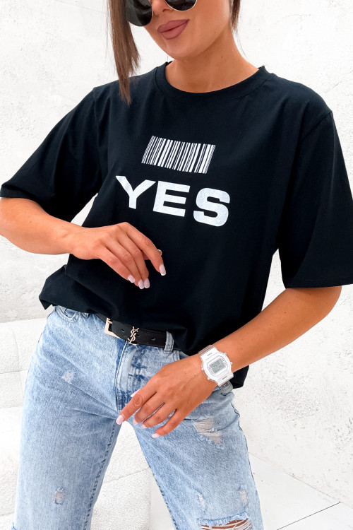 Tshirt streetwear BASIC YES or NO Mood BLACK