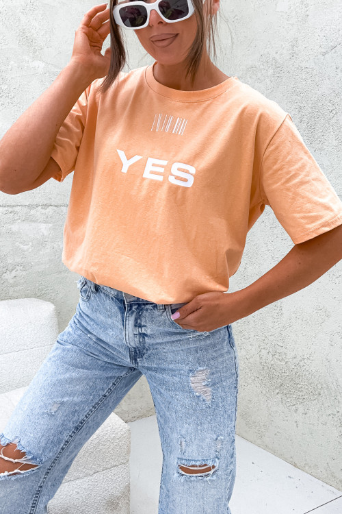 Tshirt streetwear BASIC YES or NO Mood PEACH