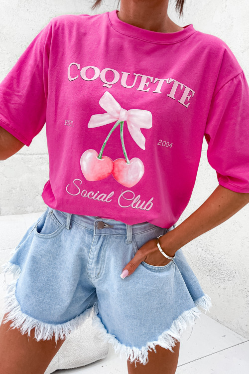 Tshirt basic COQUETTE CHERRIES pink
