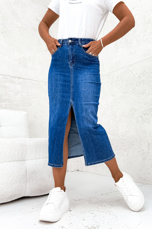 Spódnica jeansowa DENIM BASIC navy blue