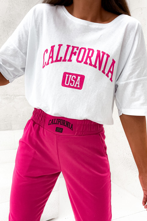 Komplet dresowy CALIFORNIA lifestyle PINK and WHITE