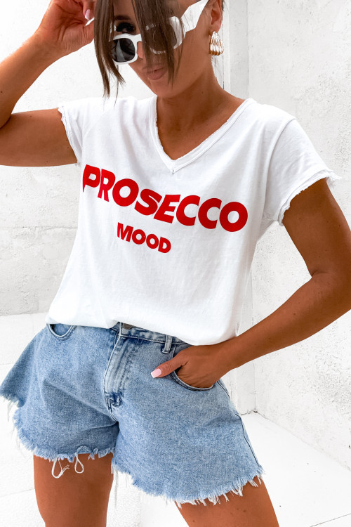 Tshirt BASIC PROSECCO mood white