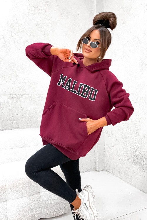 Bluza bawełniana MALIBU STREET oversize PL wine