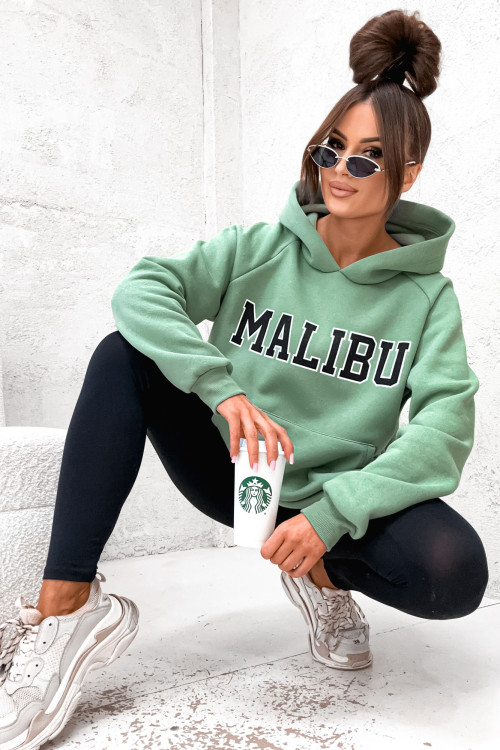 Bluza bawełniana MALIBU STREET oversize PL pistacja