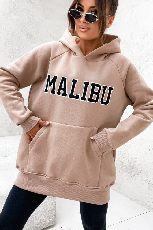 Bluza bawełniana MALIBU STREET oversize PL nude beige