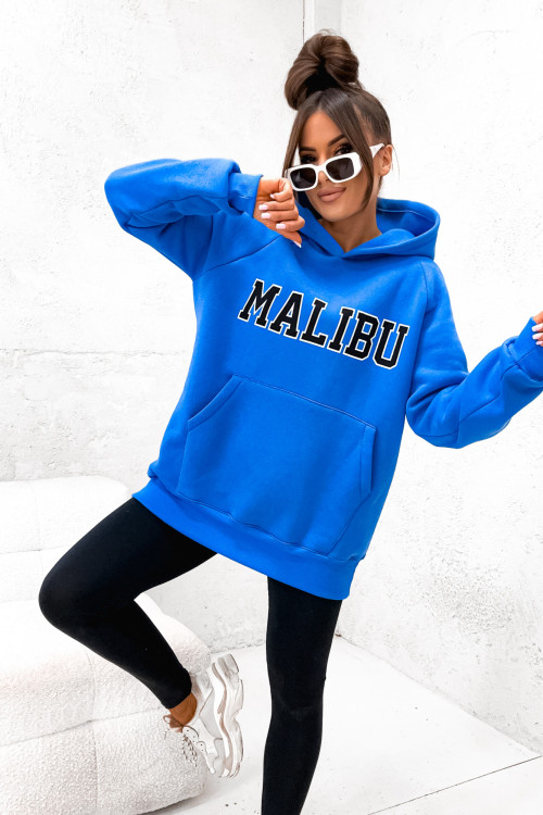 Bluza bawełniana MALIBU STREET oversize PL BLUE