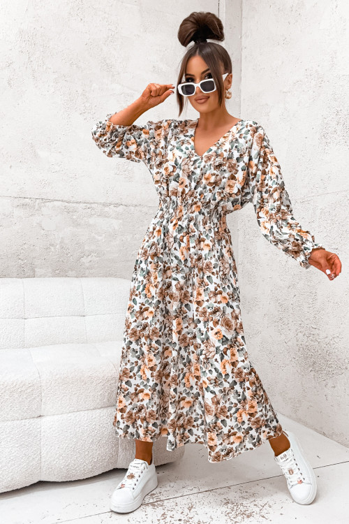 Sukienka NADIA CLARRA maxi flowers AUTUMN