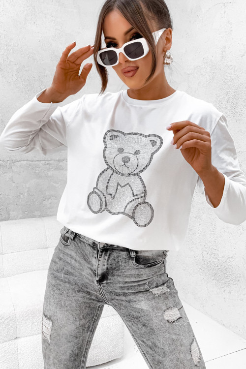 Bluzka LONGSLEEVE z misiem DIAMONDS TEDDY