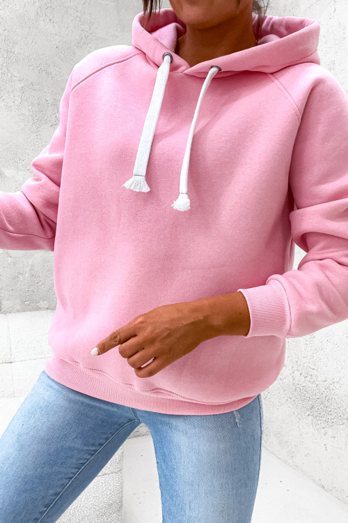 Bluza bawełniana BASIC CLASSIC HOODIE puder