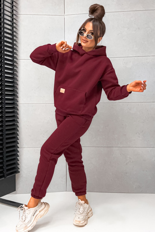 Dres bawełniany JUMP BASIC z naszywką BORDO burgundy wine