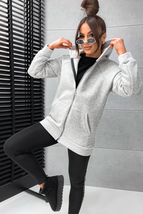 Bluza rozpinana SIMPLO LIGHT OVERSIZE hoodie GRAY