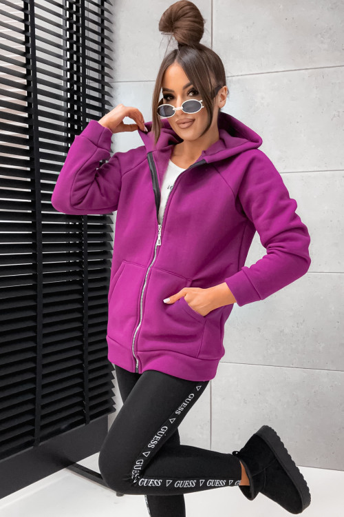 Bluza rozpinana SIMPLO LIGHT OVERSIZE hoodie MAGENTA