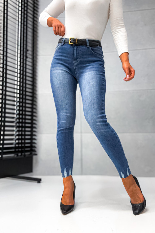 Spodnie JEANSOWE SKINNY basic and denim RIPPED