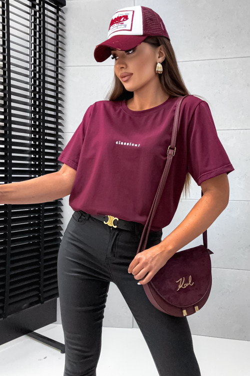 Tshirt streetwear BASIC CLASSICAL mood bordo