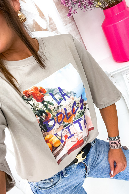 Tshirt bestseller LA DOLCE VITA citrus spring FANGO
