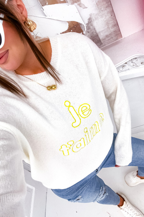 Sweter JE TAIME SPRING Vibes WHITE