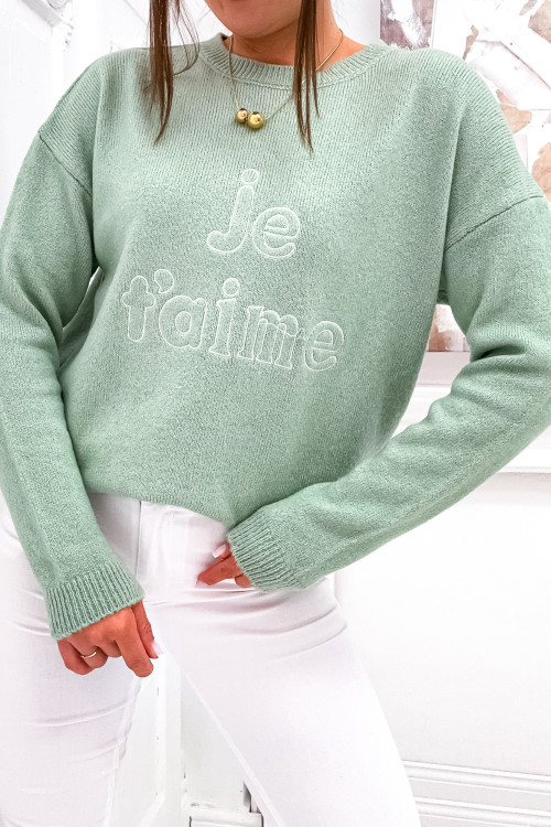 Sweter JE TAIME SPRING Vibes PISTACHIO