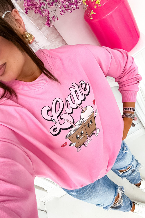 Bluza bawełniana SO CHIIL SO COFFEE pink