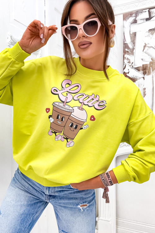 Bluza bawełniana SO CHIIL SO COFFEE limonka