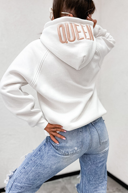 Bluza z kapturem QUEEN BASIC HOODIE white