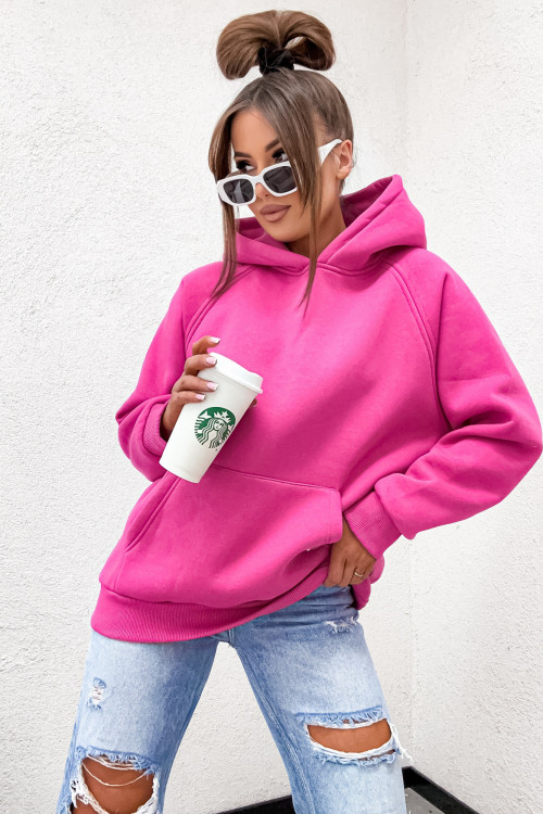 Bluza z kapturem QUEEN BASIC HOODIE pink