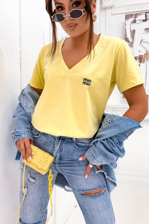 Tshirt streetwear BASIC V-NECK minmin CITRUS