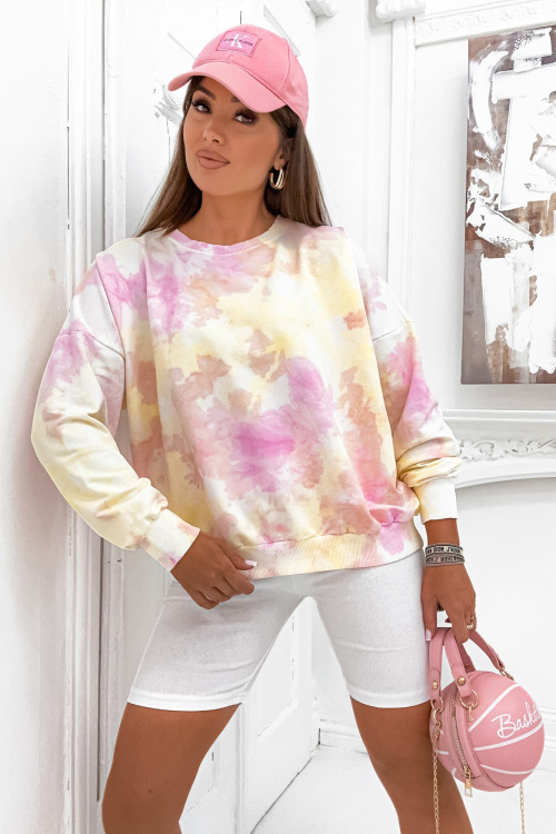 Komplet bawełniany z kolarkami SWIZZ OMBRE citrus and pink