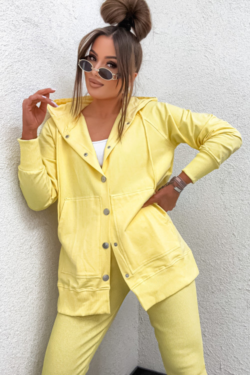 Bawełniany komplet z legginsami BLUZA Z ROZCIĘCIEM citrus