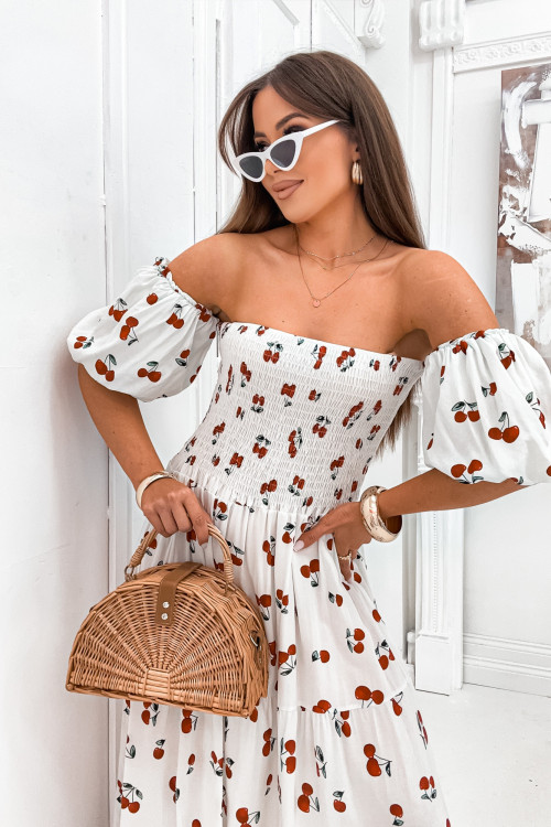 Sukienka MAXI CLARRA FIORI cherries w WISIENKI