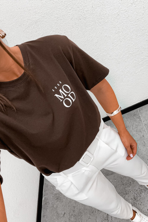 Tshirt bawełniany BASIC good MOOD chocco brąz