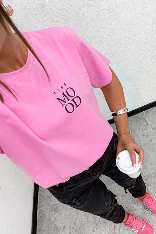 Tshirt bawełniany BASIC good MOOD candy pink