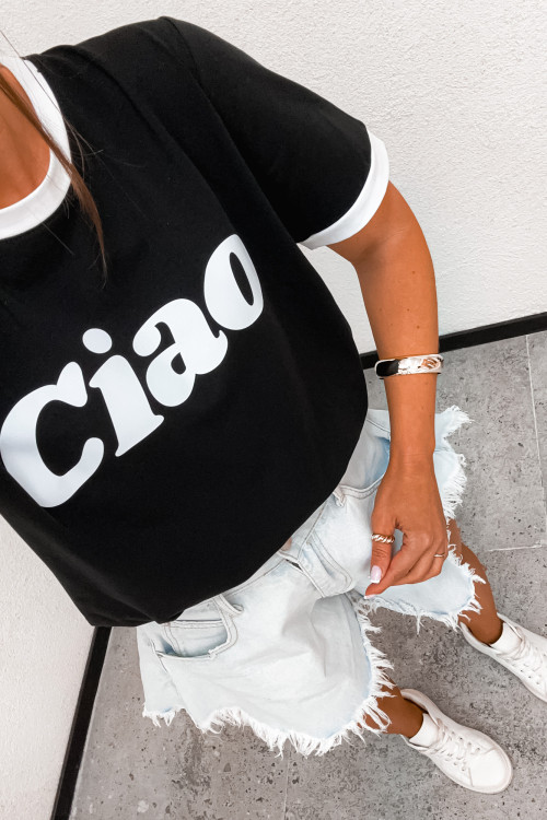 Tshirt So Sweet duo CIAO Italiano BLACK and WHITE