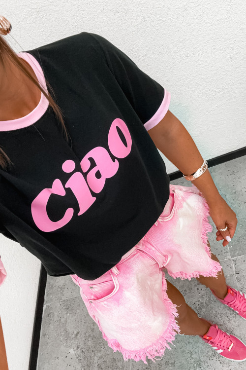 Tshirt So Sweet duo CIAO Italiano BLACK and PINK