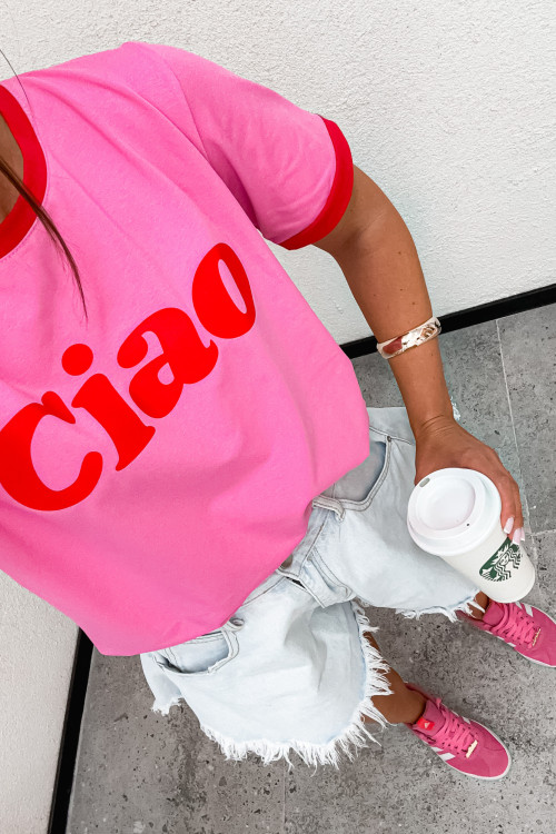 Tshirt So Sweet duo CIAO Italiano PINK