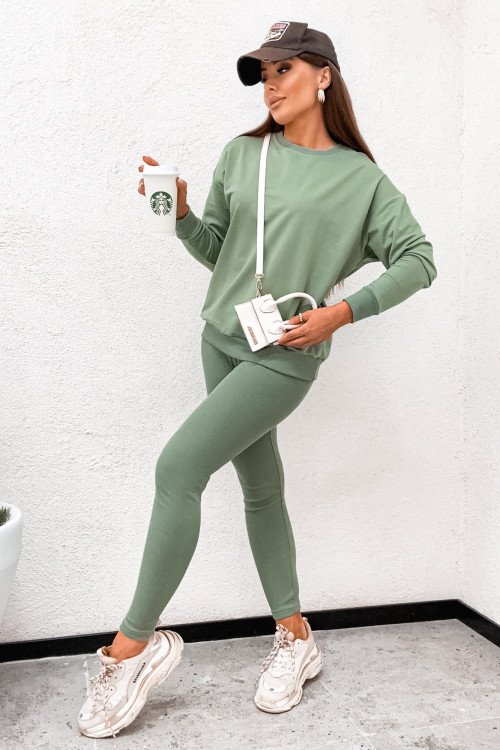 Komplet z legginsami BASIC CANVAS pistacja