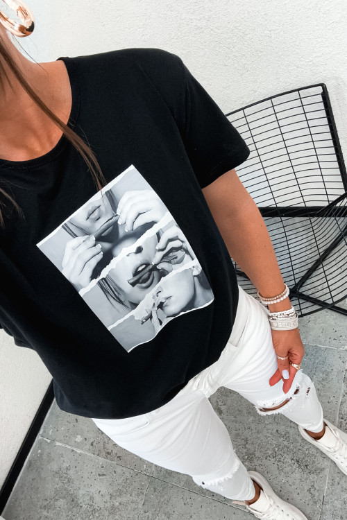 Tshirt BASIC STREET Gaia Fratello design BLACK