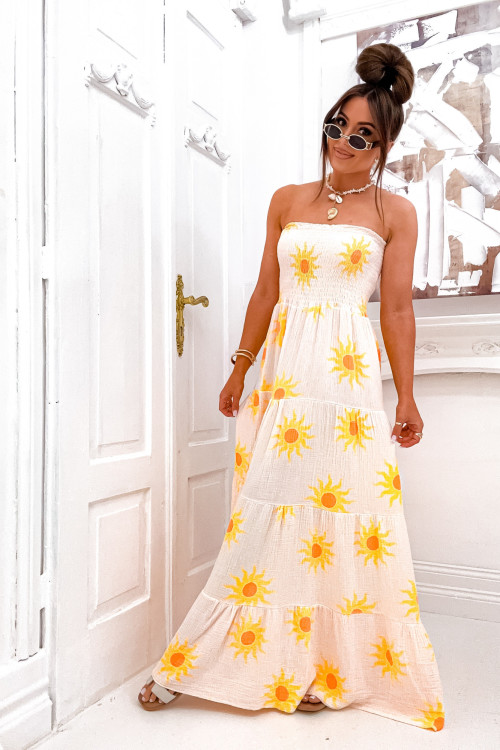 Sukienka muślinowa MAXI HOLIDAY VIBES white