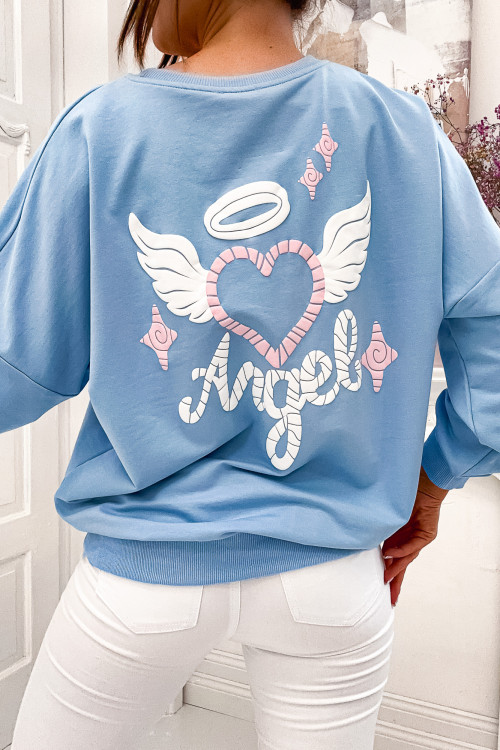 Bluza bawełniana ANGEL summer vibes BABY BLUE