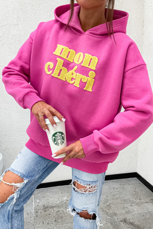 Bluza bawełniana z kapturem MON CHERI pink