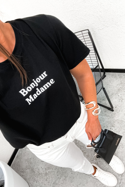 Tshirt BASIC Bonjour Madame BLACK