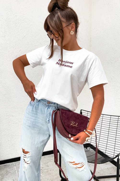 Tshirt BASIC Bonjour Madame WHITE