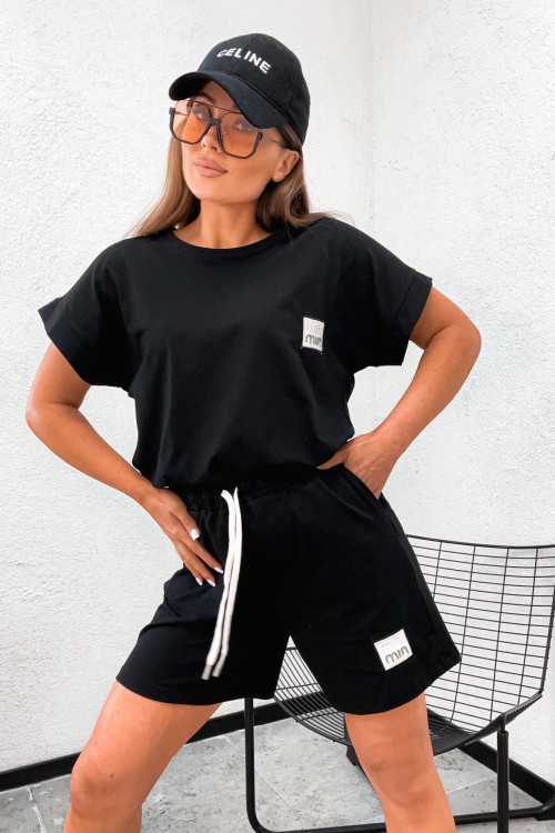 Komplet bawełniany BASIC SUMMER VIBES black