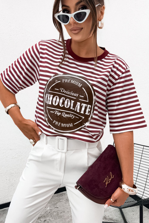 Tshirt CHOCOLATE Premium BASIC MARINE burgundy