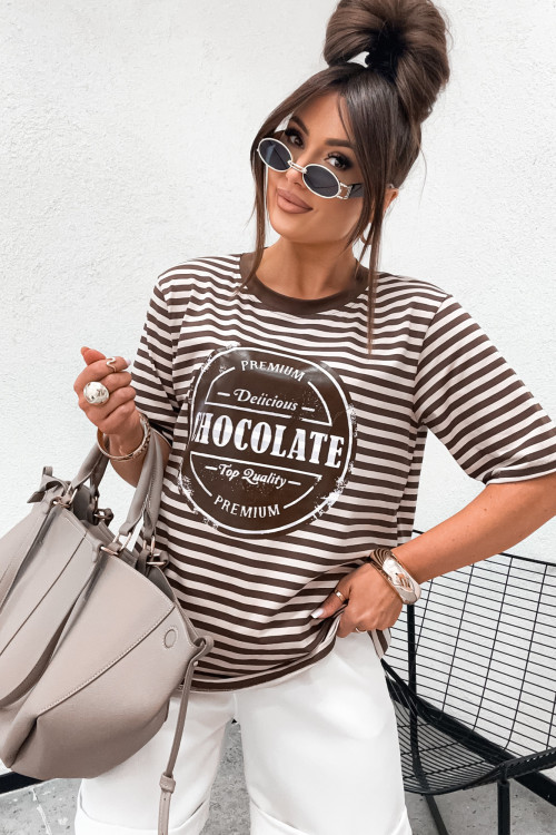 Tshirt CHOCOLATE Premium BASIC MARINE chocco and nude